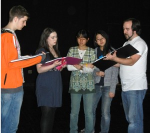 Director Daniel Tobiassen and Actors and Actresses goes over stage directions