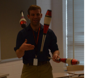 David Baker exhibits his unique skills. Many of his students are very intrigued by his entertaining hobbies. --Adam Bensimhon David Baker exhibits his unique skills. Many of his students are very intrigued by his entertaining hobbies. --Adam Bensimhon