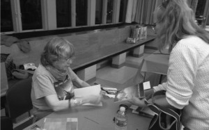 Alice Miller signs Susan Keady's copy of Alice Miller signs Susan Keady's copy of