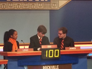 Rockville's It's Academic team at the NBC-4 studios. The teams record is 9-1.