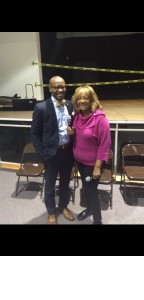 Alumni Jeffrey Byrd poses with event organizer Janet Harris. --Ben Ramey