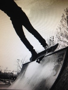 A skater performs a stall on the infamous mini-ramp at Rockville Skatepark. --Mikey Cornwell