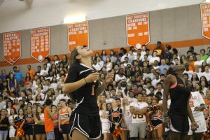 Sophomore volleyball player, Jillian Krawczel participates in the Oreo challenge, where she attempts to eat an Oreo that is placed on her nose without using her hands. 