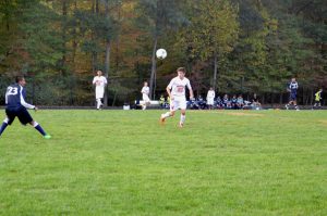 Senior Conor McGinley receives the ball.