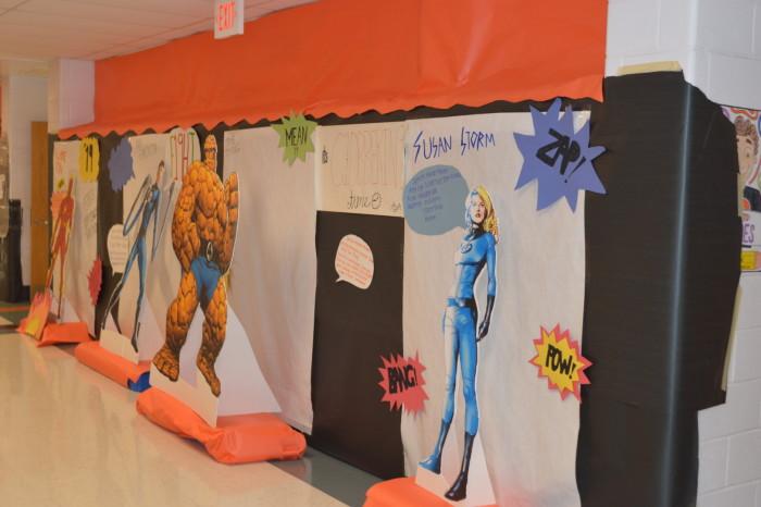 The class of 19' included 3D cutouts of Fantastic 4. members