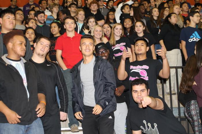 Senior class awaits in anticipation for the pep rally to begin. 