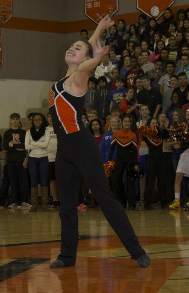 Mia Krawczel performs a baton routine. 